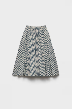 Prada Full checked chambray skirt