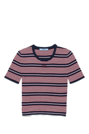 Prada short-sleeved striped cotton sweater Prada short-sleeved striped cotton sweater