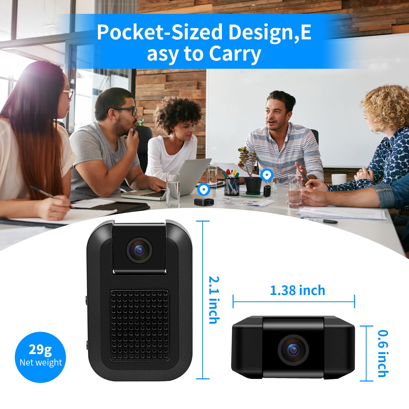 Mini WiFi Security Camera 1080P Wireless Surveillance Cam Compact Design, HD 1080P Video, Wireless Connectivity, Indoor Monitoring, Smart Home Security - Image 3
