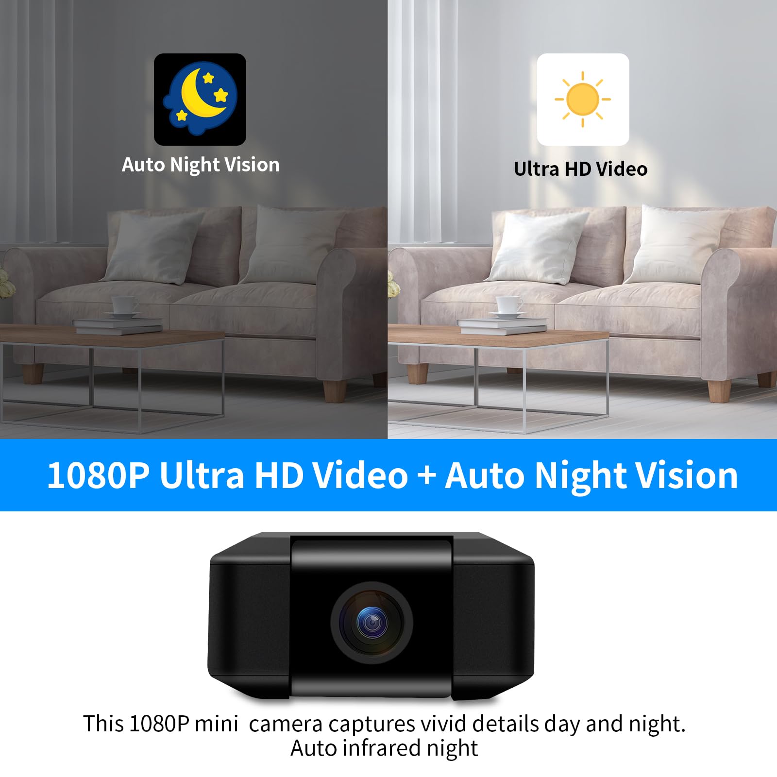 Mini WiFi Security Camera 1080P Wireless Surveillance Cam Compact Design, HD 1080P Video, Wireless Connectivity, Indoor Monitoring, Smart Home Security - Image 6